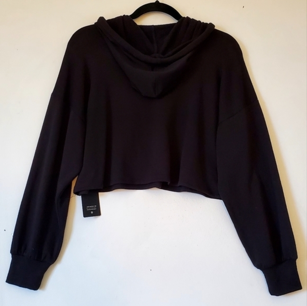 Lanston Sport Pullover Black Cropped Soft Hoodie Size Medium NWT - Picture 6 of 9